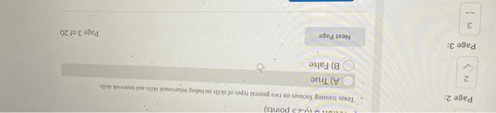 so points) Page 2: Team training focuses on two