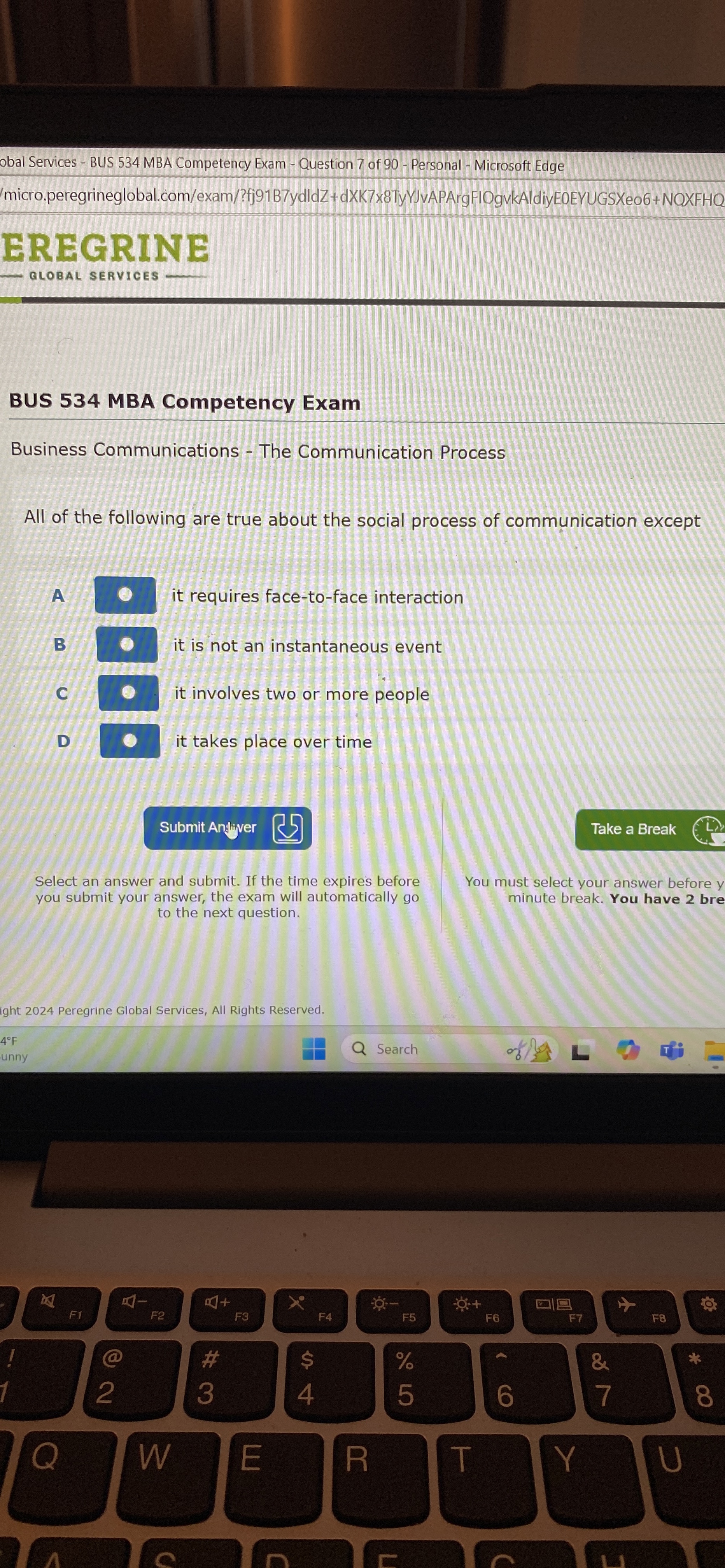 obal Services - BUS 5 3 4 MBA Competency Exam -