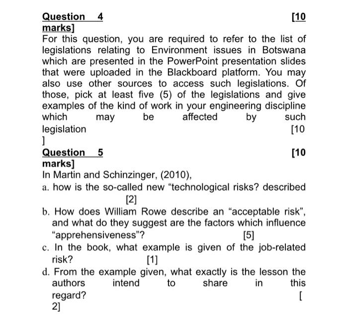 Question 4 [10 marks] For this question, you are