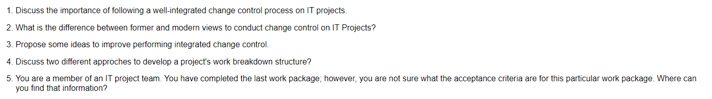 1. Discuss the importance of following a