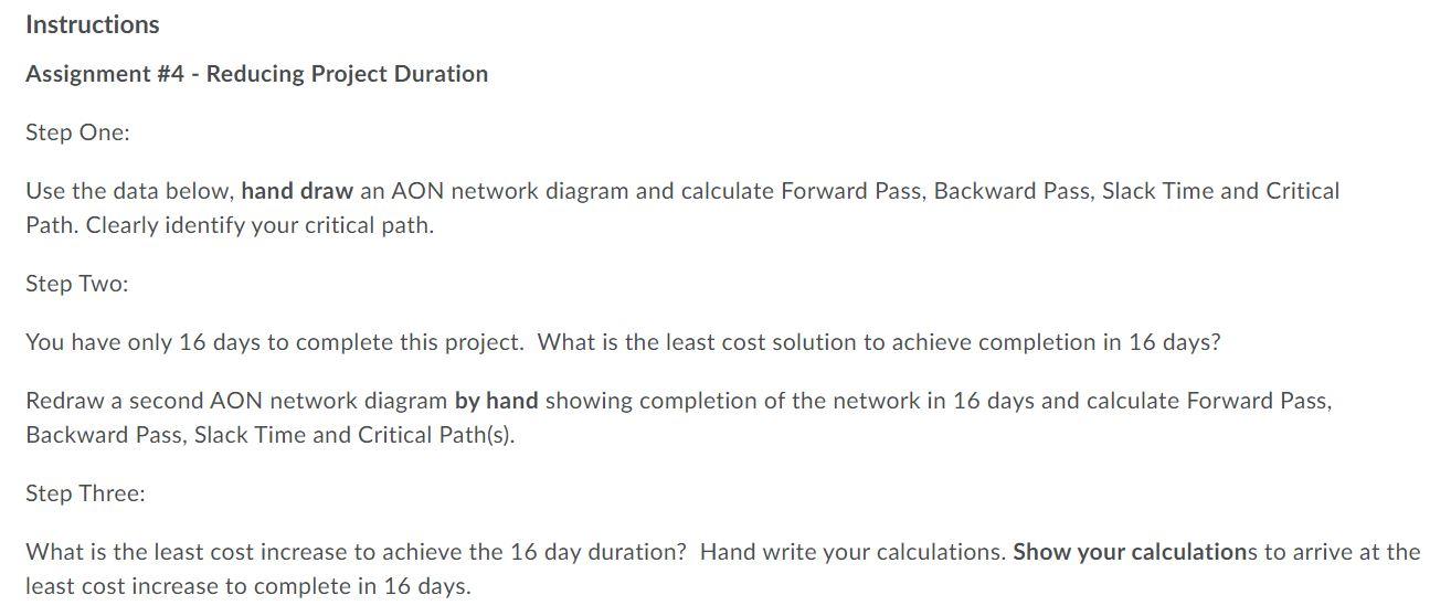 Instructions Assignment #4 - Reducing Project
