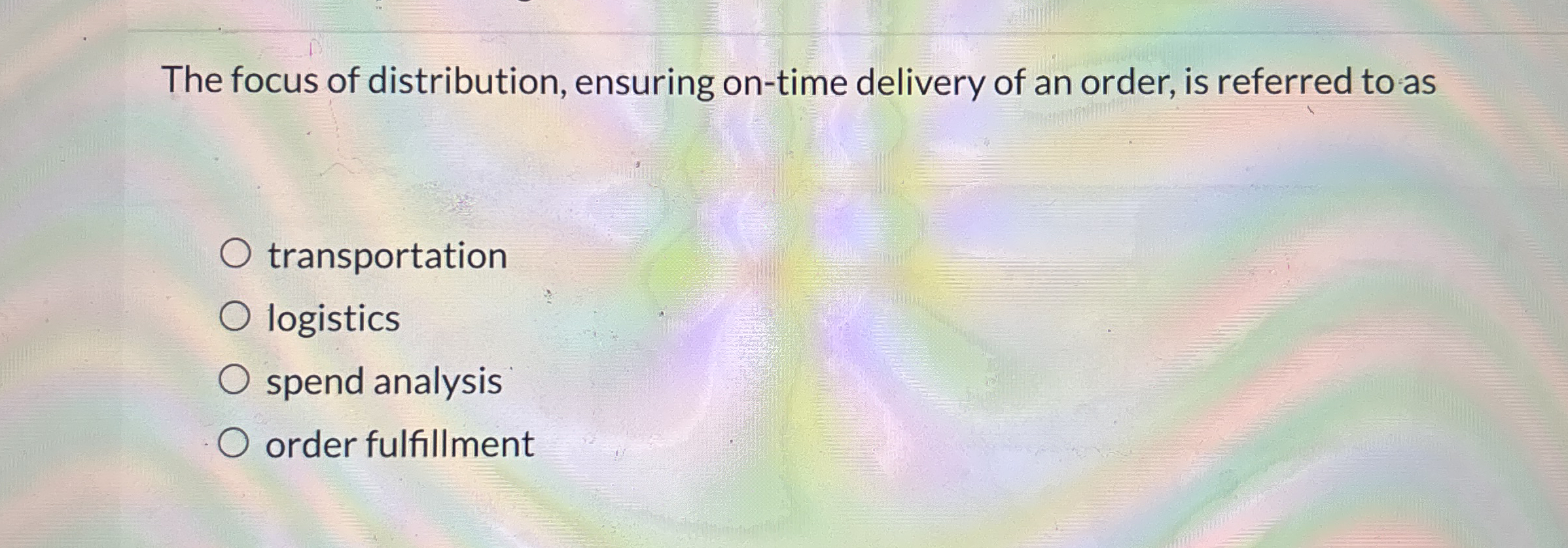 The focus of distribution, ensuring on - time