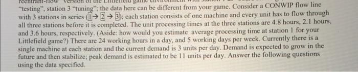 "testing". station 3 tuning": the data here can