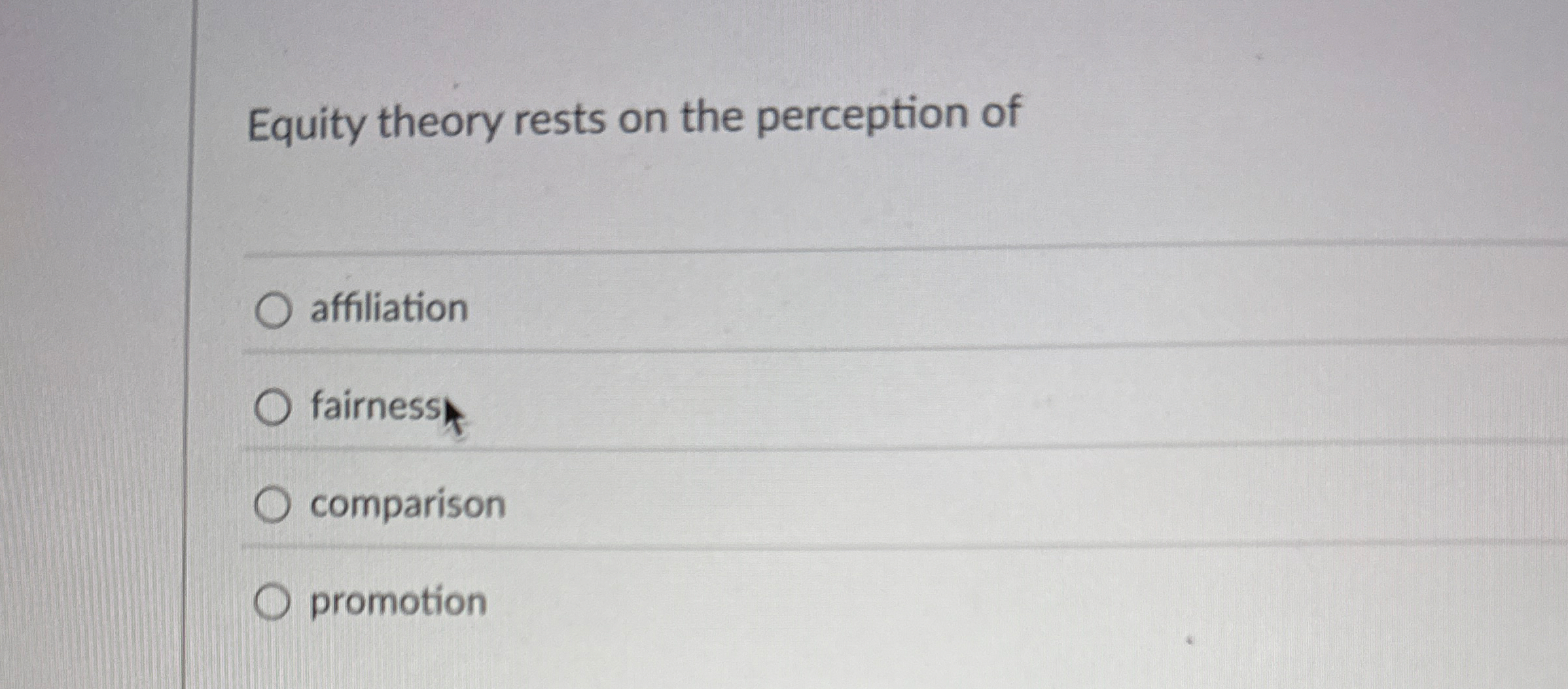 Equity theory rests on the perception of