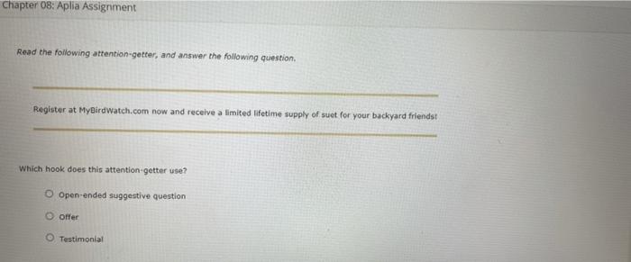 Chapter 08: Aplia Assignment Read the following