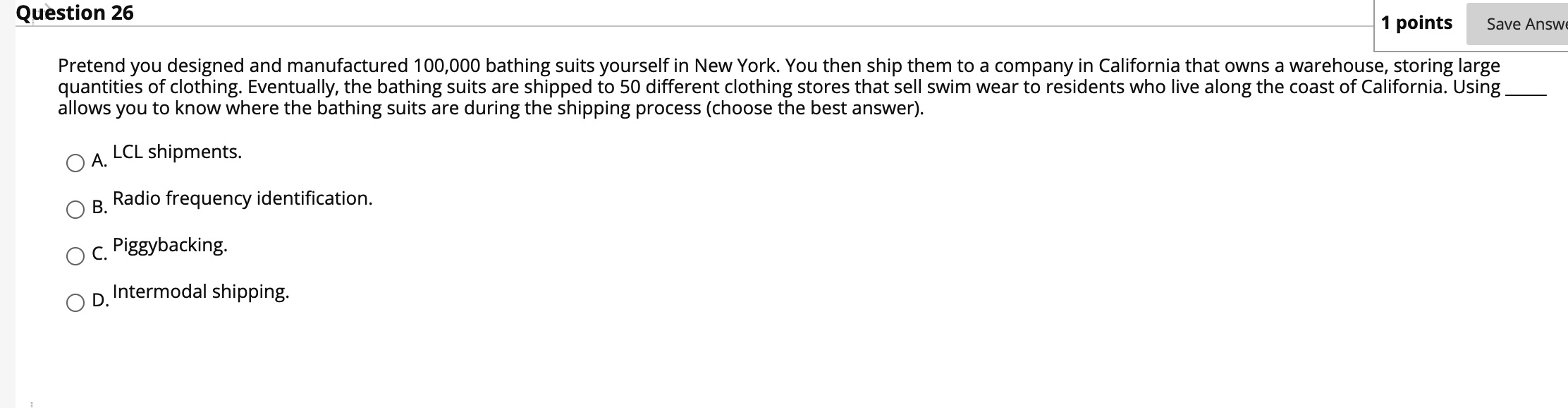 Question 26 1 points Save Answe Pretend you