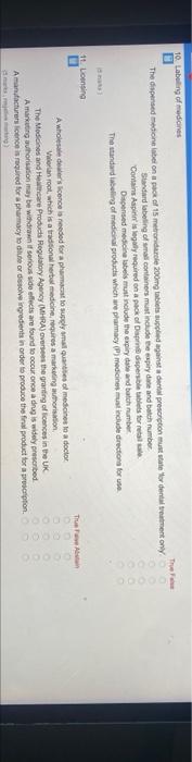 10. Laboring of medicines . Truetan The dispersed