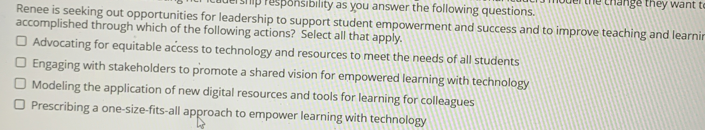 sponsibility as you answer the following