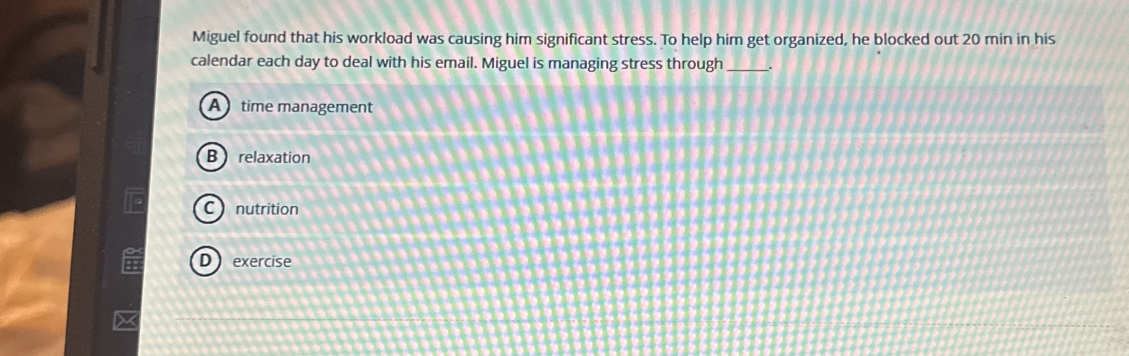 Miguel found that his workload was causing him