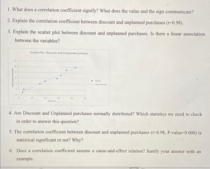 1. What does a correlation coefficient signify?