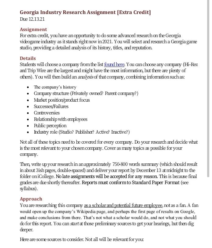 Need help in urgent.. . Georgia Industry Research