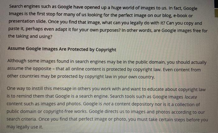 Search engines such as Google have opened up a