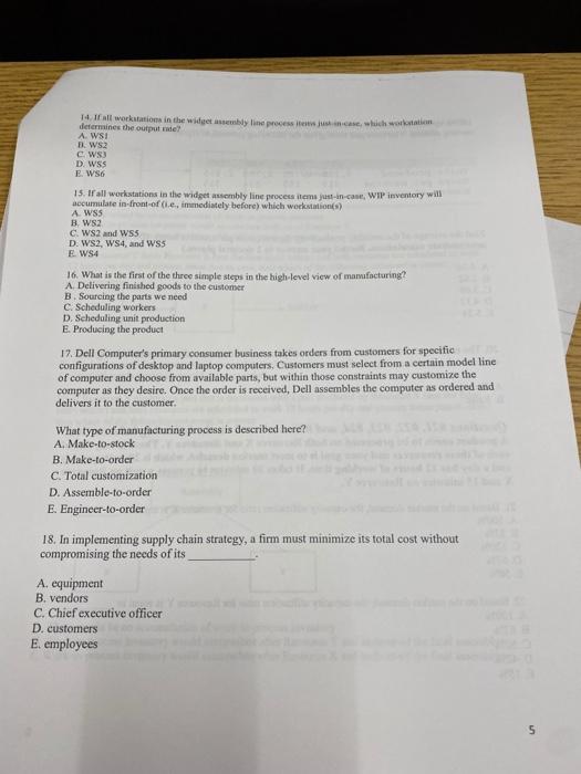 14.1 all workstations in the wilget embly line