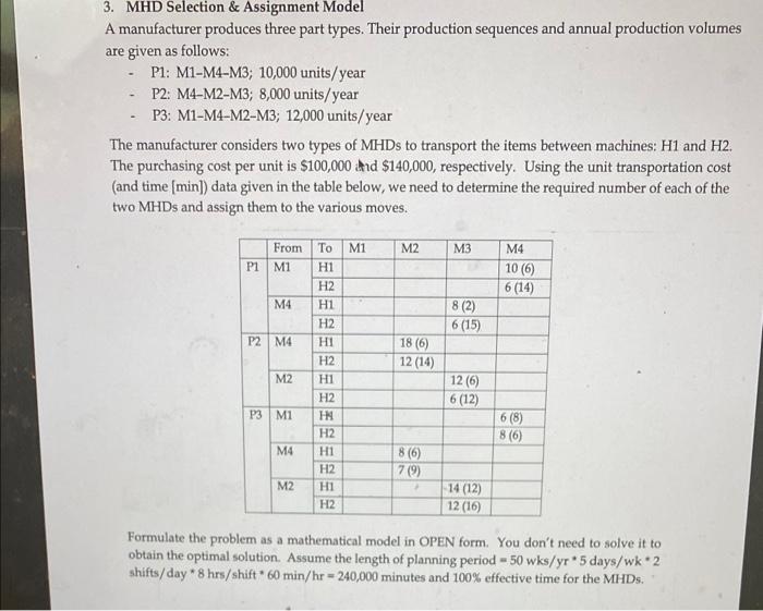 3. MHD Selection & Assignment Model A