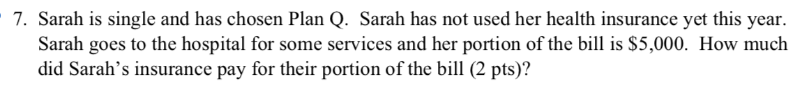 Use the following data: 7. Sarah is single and