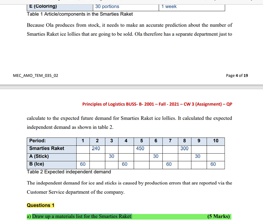 solve q a) please Exercise 4: Material