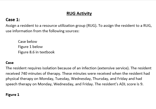 Case 2 Only please RUG Activity Case 1: Assign a
