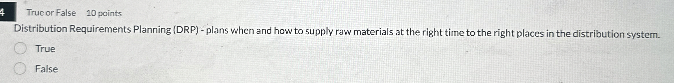 4 True or False 1 0 points Distribution