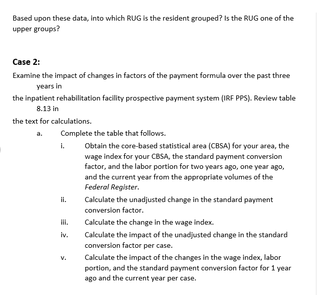 Case 2 Only please RUG Activity Case 1: Assign a