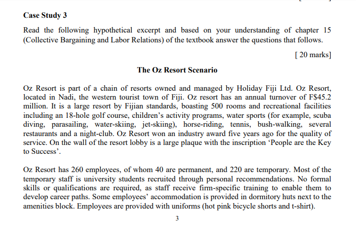 Case Study 3 Read the following hypothetical
