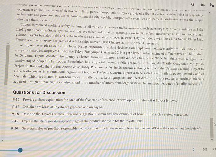 This is a case study solve questions 9-16, 9-17,