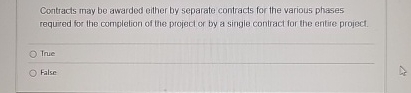 Contracts may be awarded either by separate