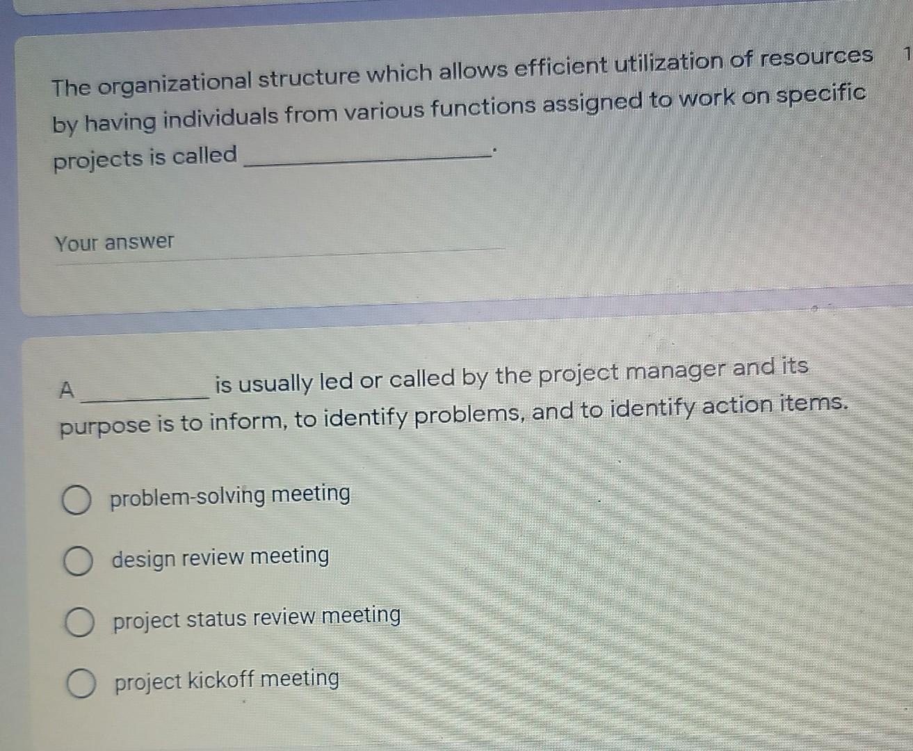 The organizational structure which allows