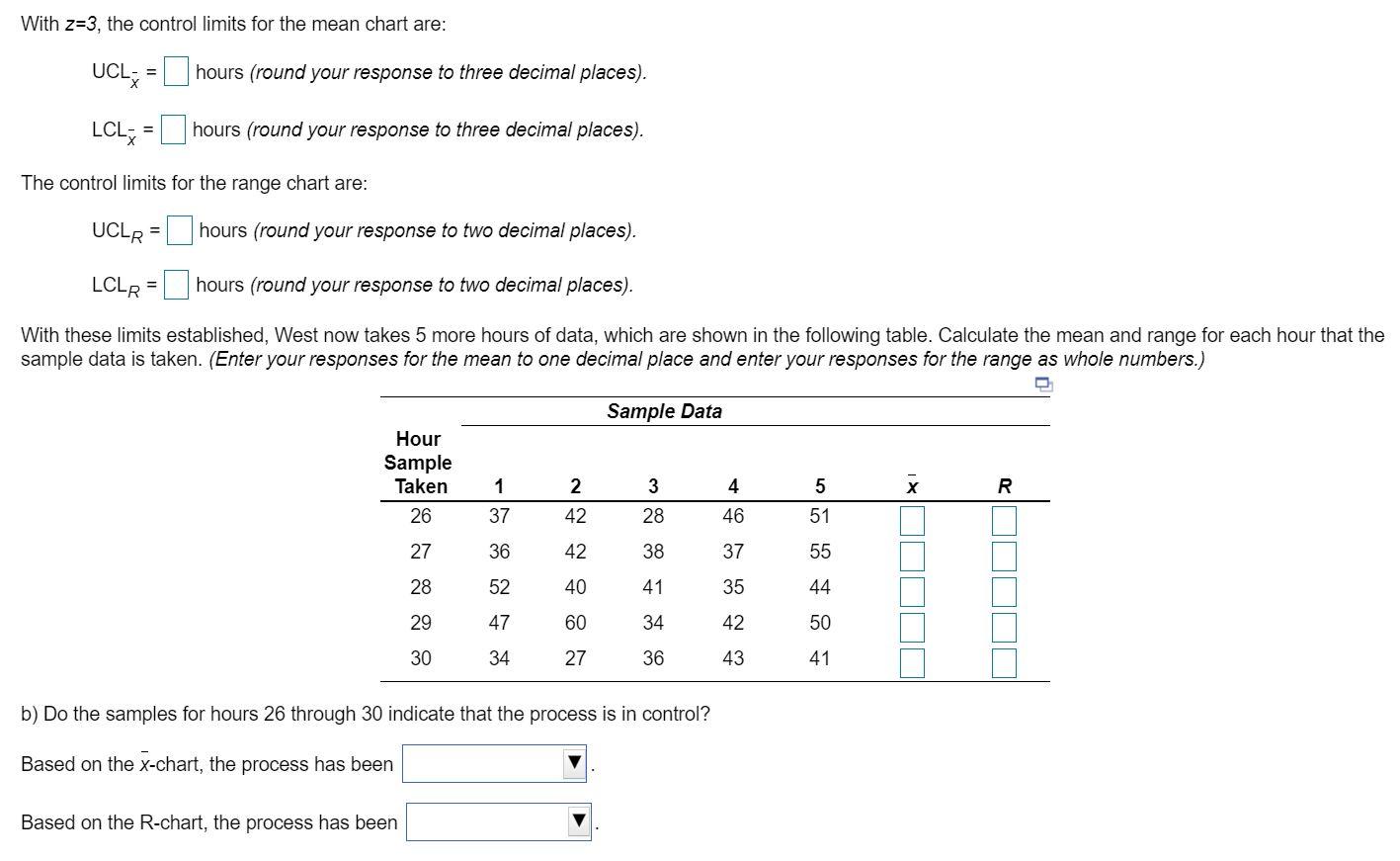 Refer to Table S6.1 - Factors for Computing