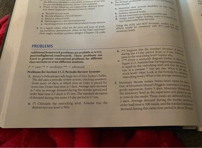 Problem # 1 . A, B, C Chapter 11 M 6. The lean