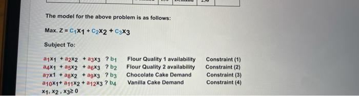 QUESTION 18 Formulation Problem: points A pastry