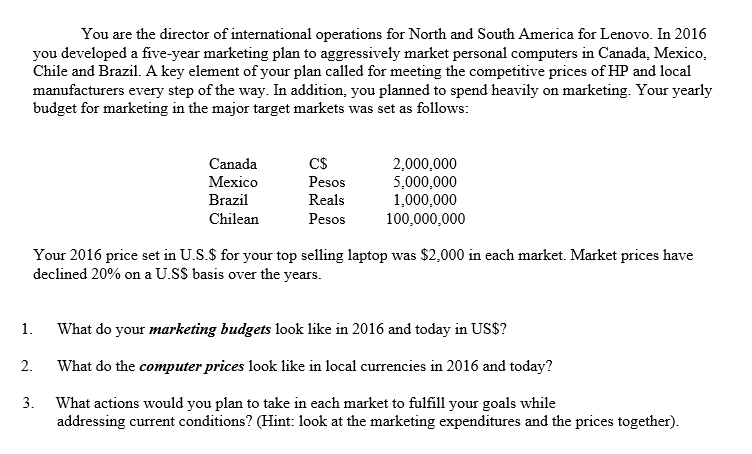 You are the director of international operations