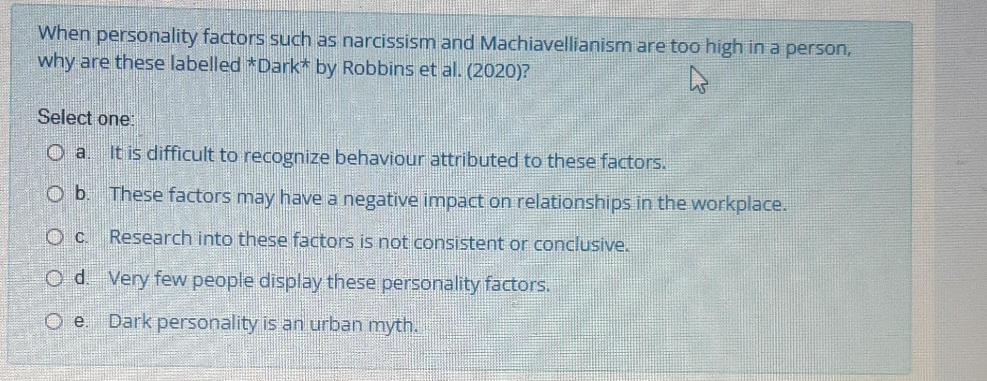 ORGB1135 When personality factors such as