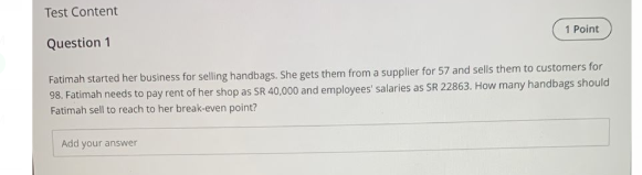 i have only 30 mins plz answer them fast Test