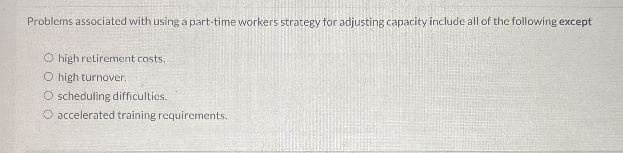 Problems associated with using a part - time