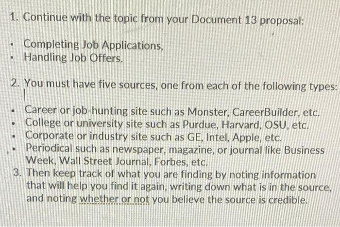 1. Continue with the topic from your Document 13