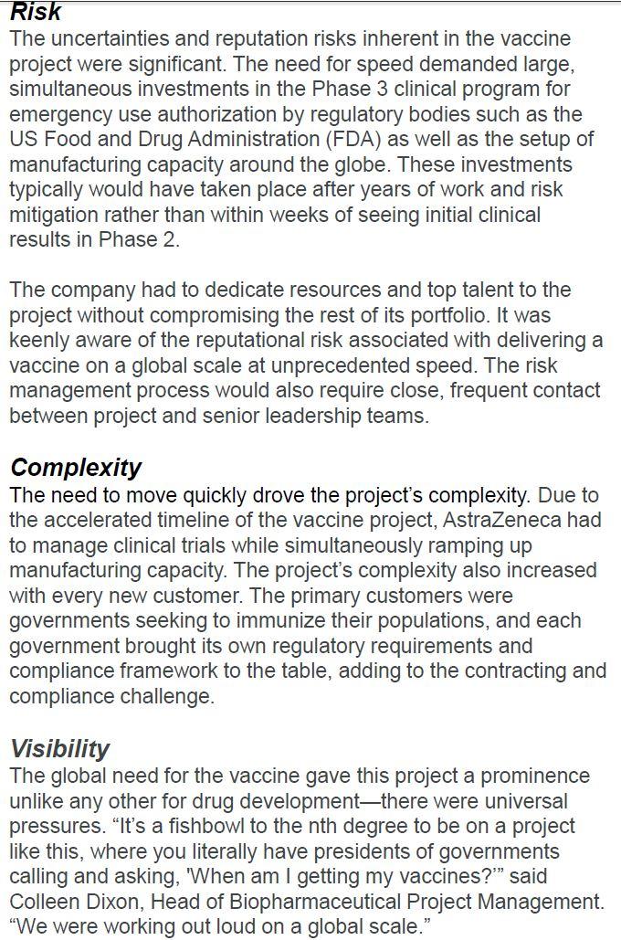 Question 1: 1.1 Generally speaking, a project