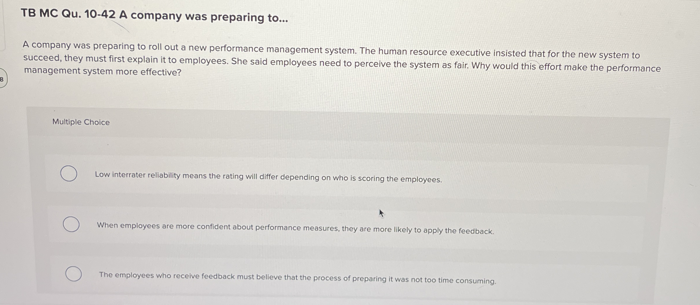 TB MC Qu . 1 0 - 4 2 A company was preparing to .