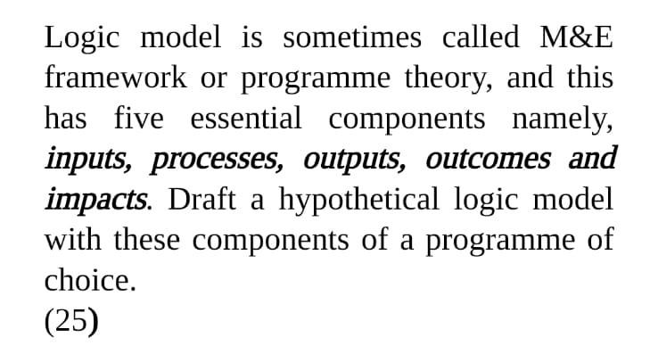 Logic model is sometimes called M&E framework or