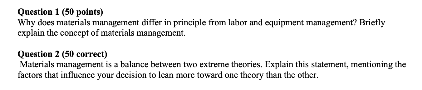 Question 1 (50 points) Why does materials