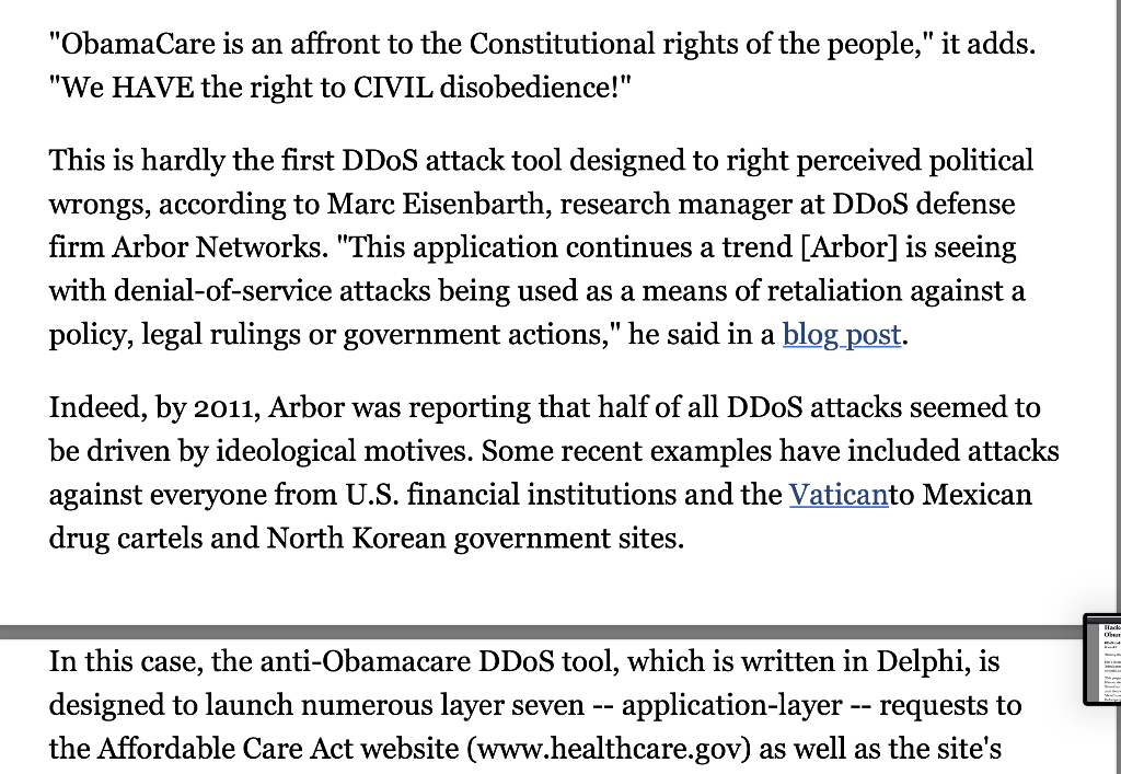 Read the article from Information Week using the