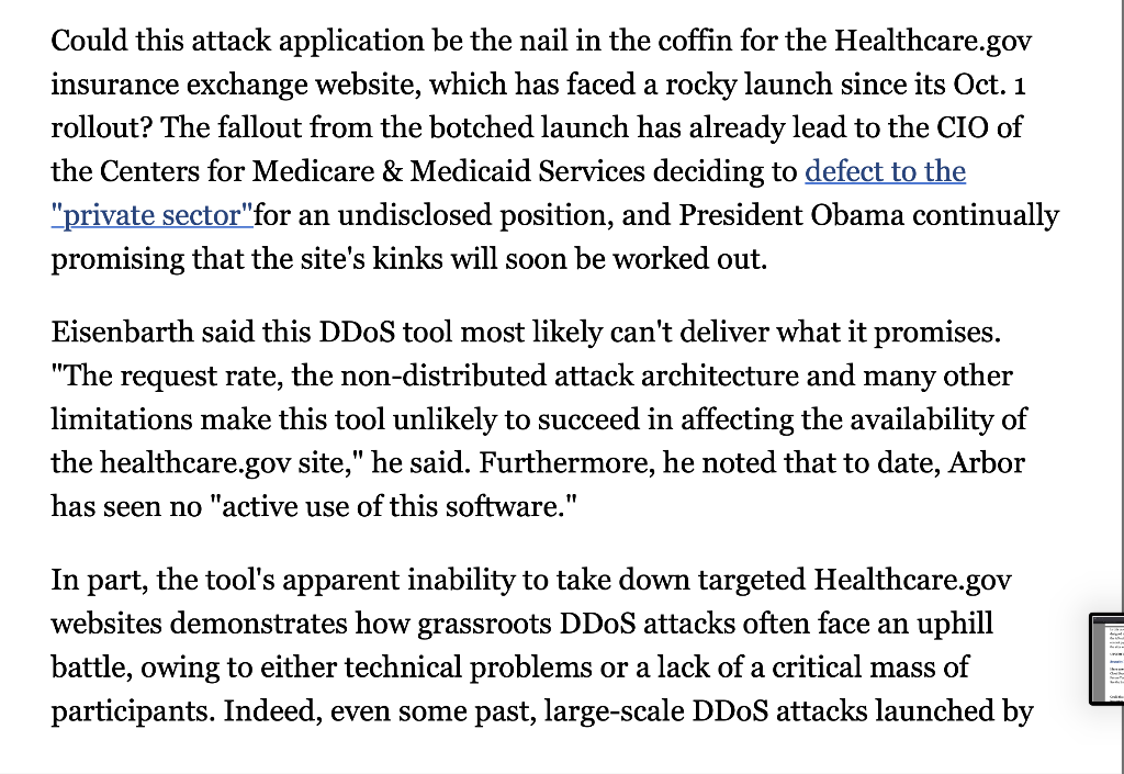 Read the article from Information Week using the