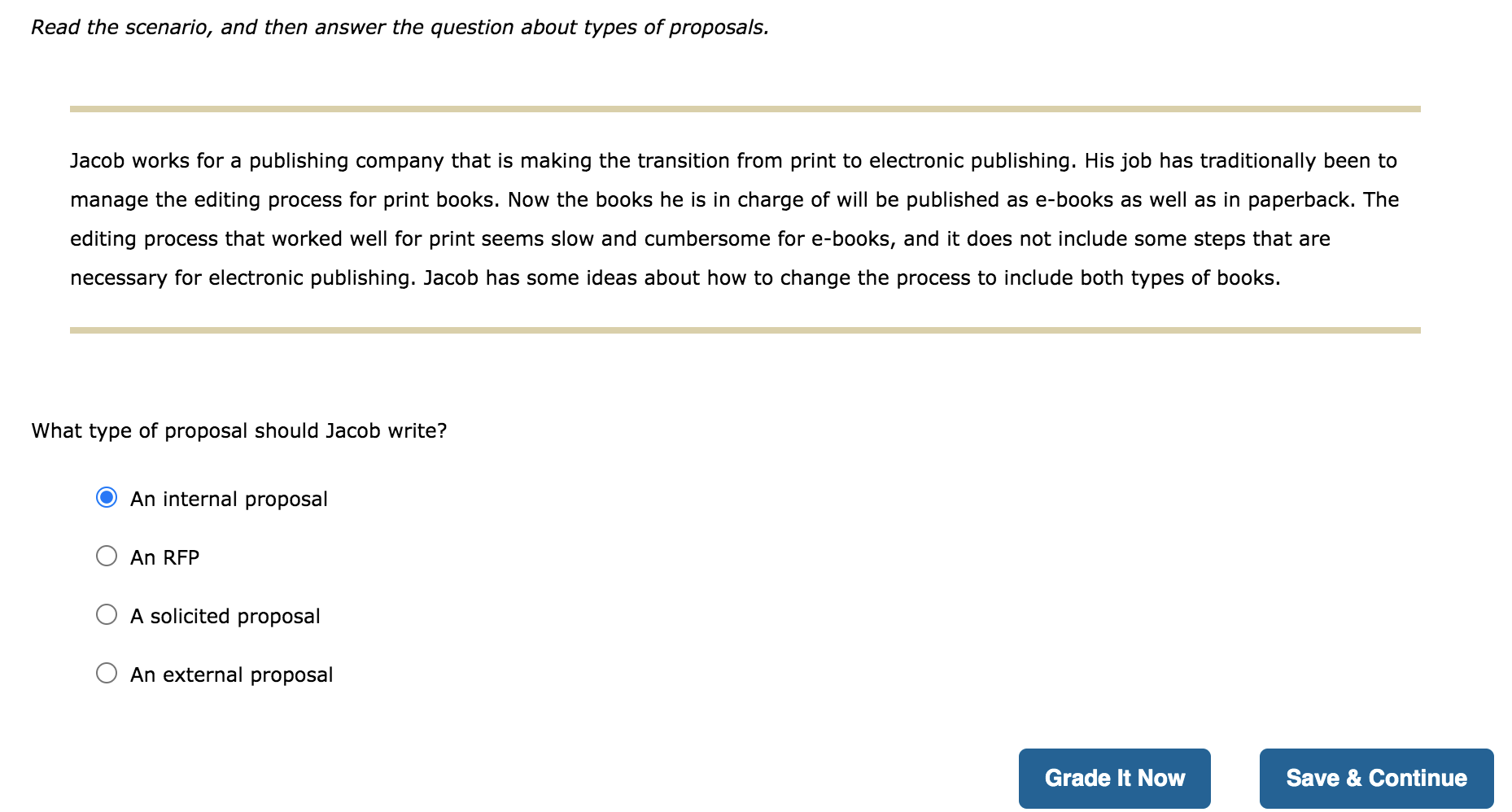 Read the scenario, and then answer the question