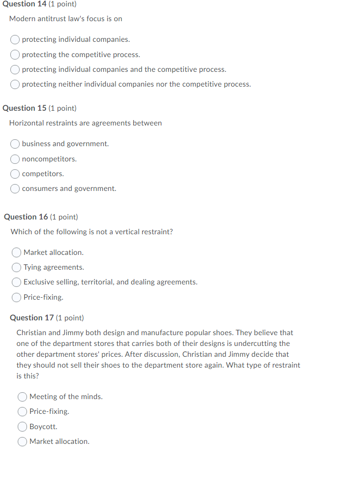 Answer the following question Question 14 (1