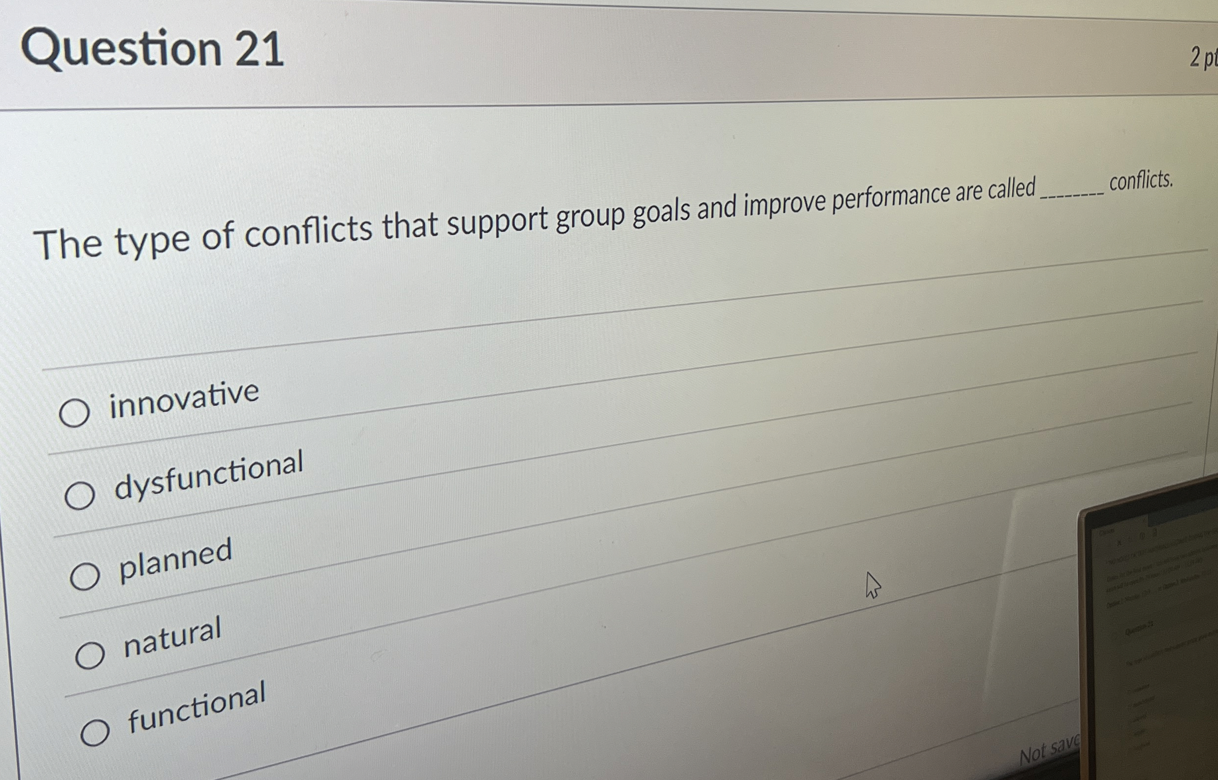 Question 2 1 The type of conflicts that support