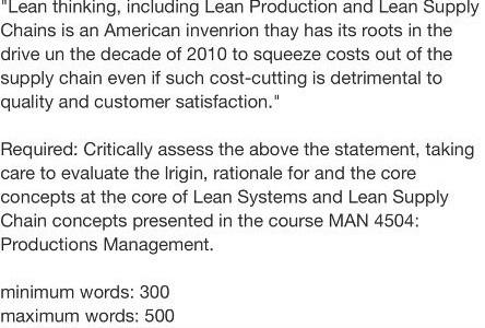 please help "Lean thinking, including Lean