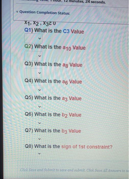 QUESTION 1 Formulation Problem: A pastry chef at