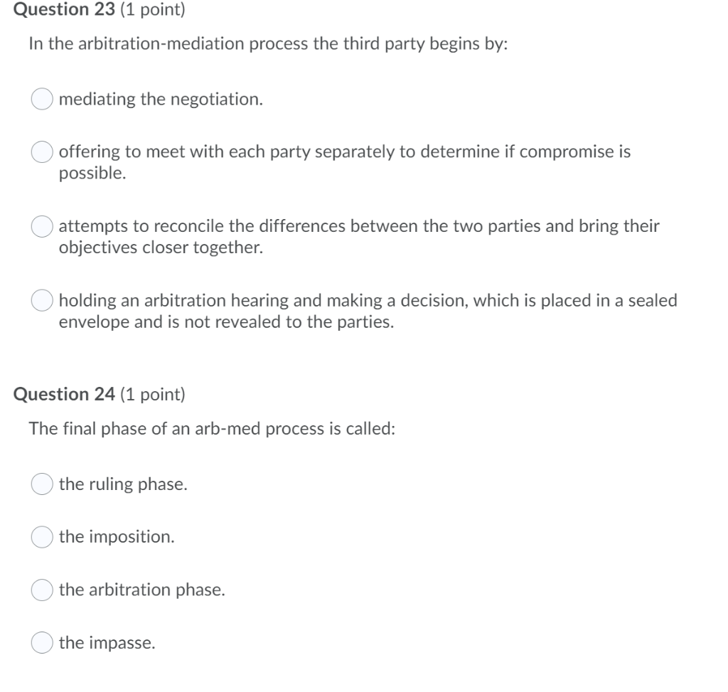 Question 23 (1 point) In the