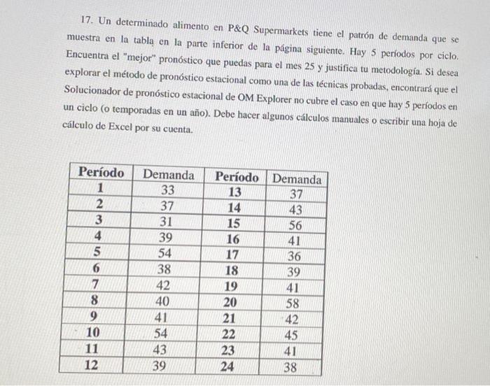 17. A certain food in P&Q Supermarkets has the