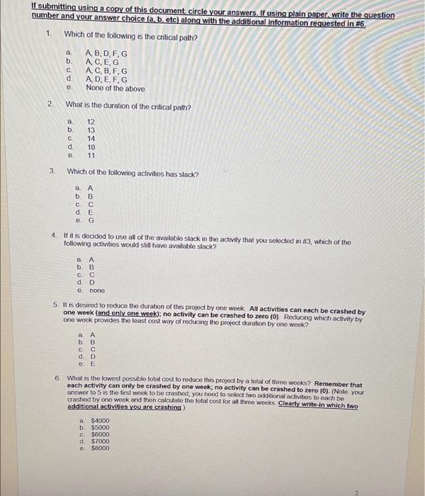 Use the following information to answer the