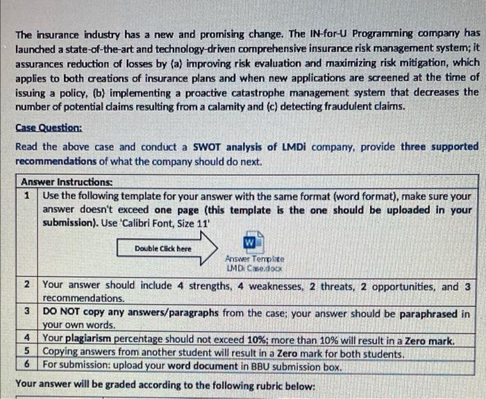 Assignment 6 - Case Study Analysis (9%) Important